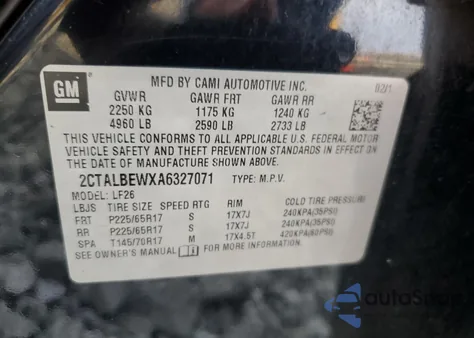 2010 GMC Terrain Sle from USA, damaged, VIN 2CTALBEWXA6327071